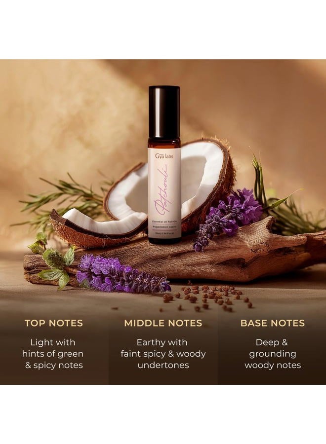 gya labs Patchouli Essential Oil Roll On - 0.34 Fl Oz - Travel Size Roller for Camping, Skin, Aromatherapy Relief, Convenience - Image 3